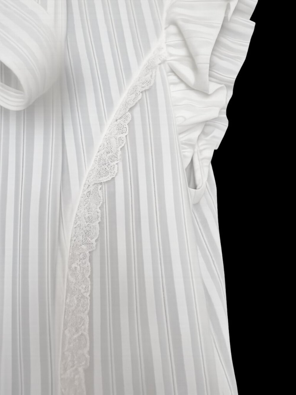 Sonia Rykiel Paris White Bow Tie Flutter Sleeve Blouse – Size 40 - Picture 4 of 6